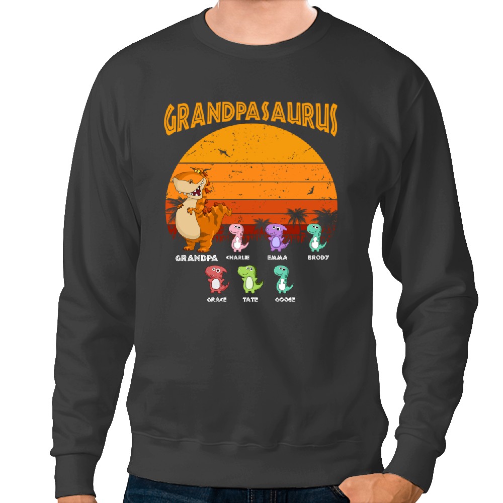 Grandpasaurus Daddysaurus And Kids Personalized Sweatshirts