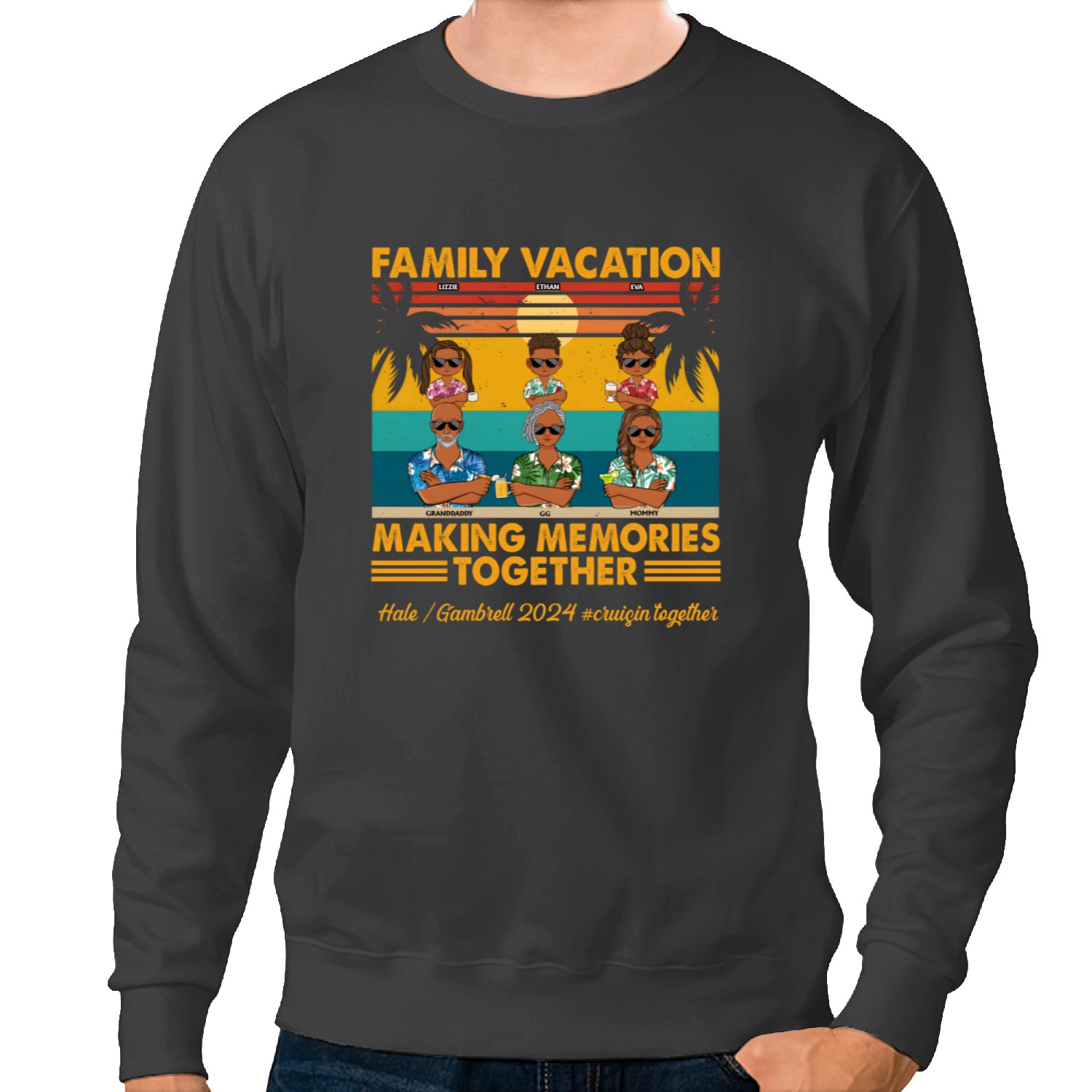 Family Vacation Making Memories Together Traveling Lover Personalized Custom Sweatshirts