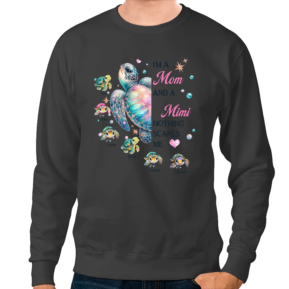 Discover Nothing Scares Me Grandma Turtle - Personalized Grandma Sweatshirts