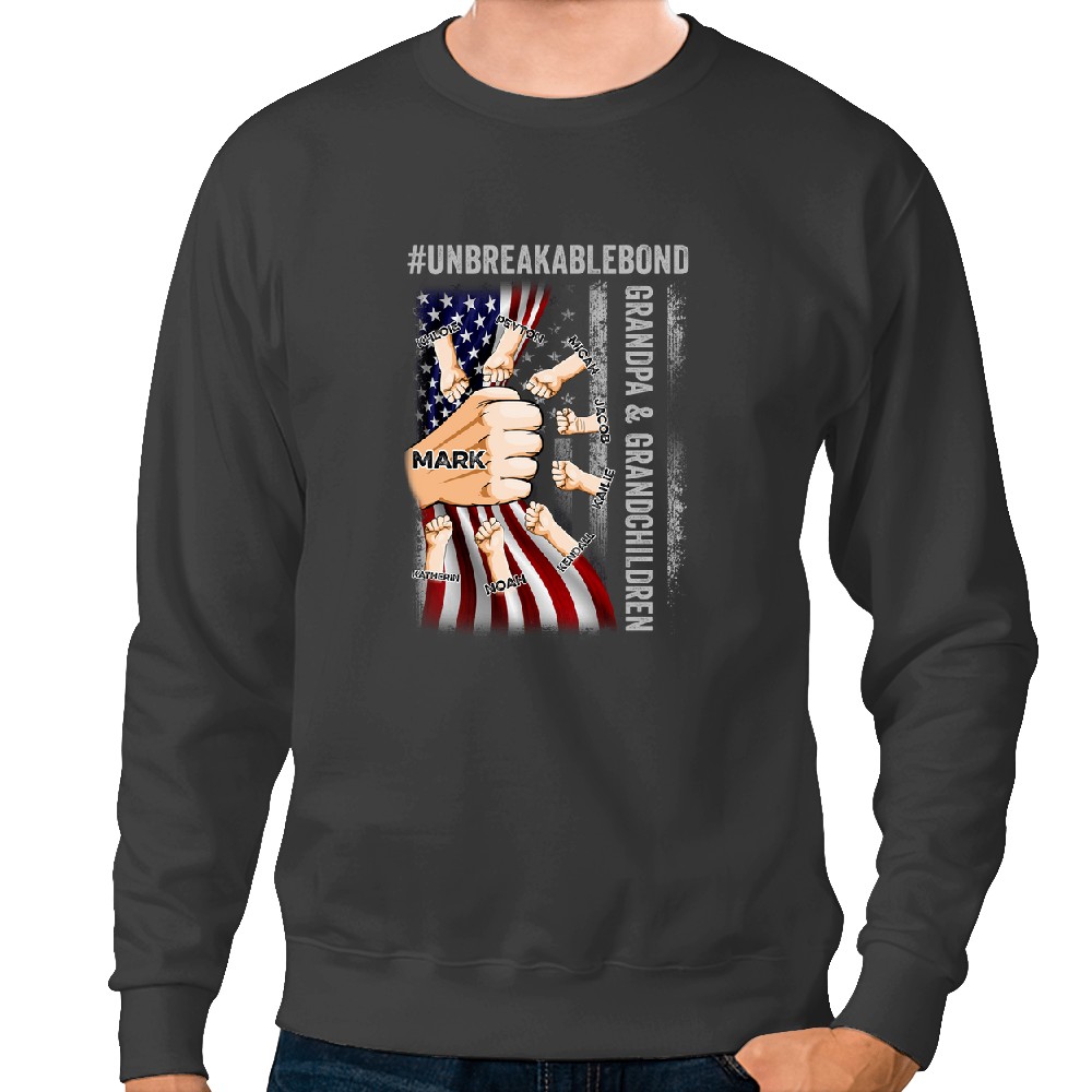 Discover Grandpa & Grandsons/Granddaughters Unbreakable Bond - Personalized Sweatshirts