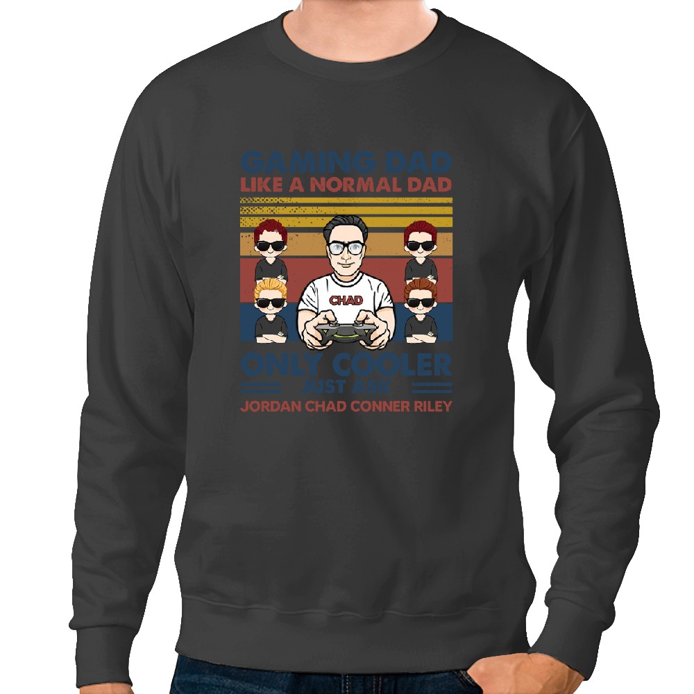 Discover Gamer Dad Cooler & Kid Gift for Gamer Personalized Sweatshirts