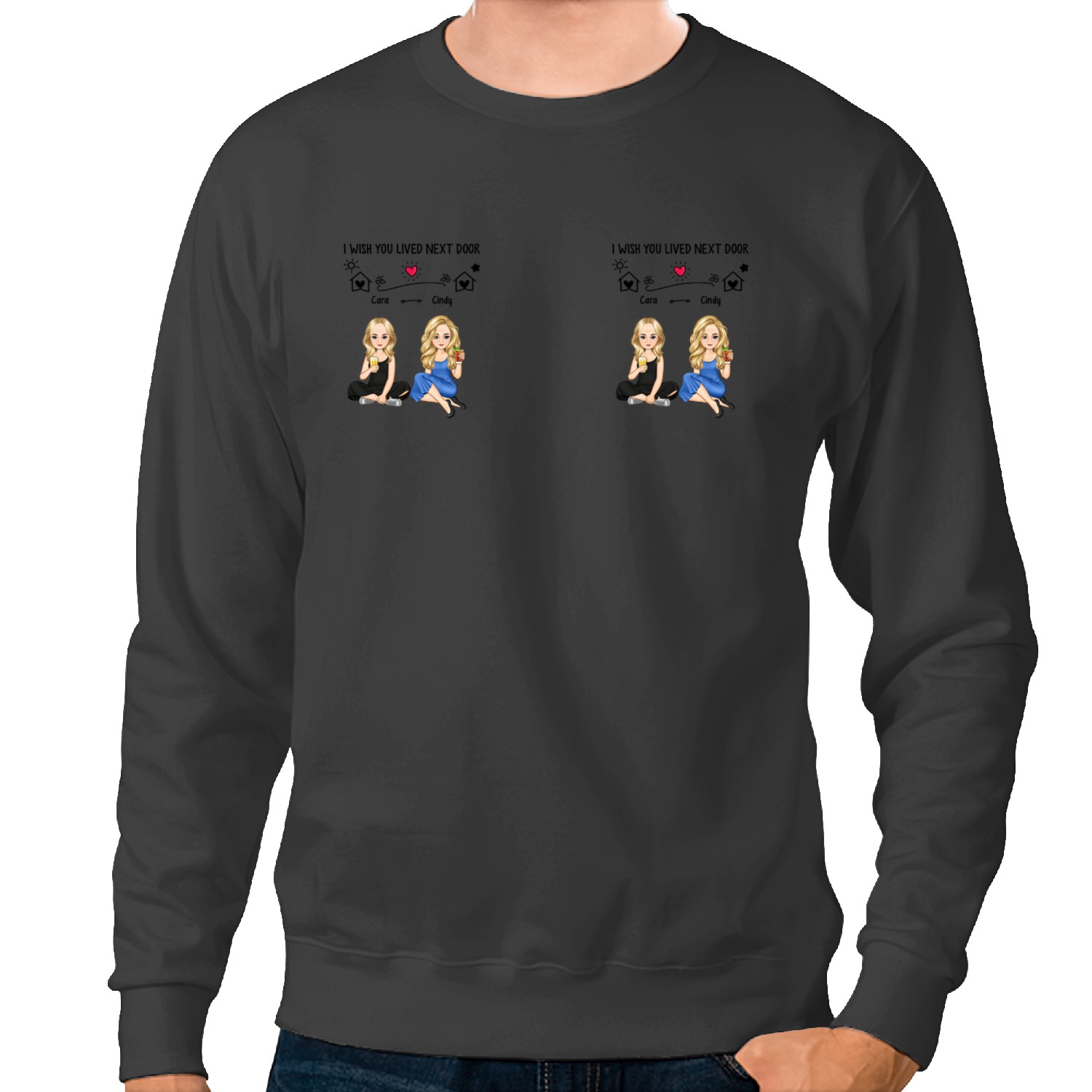 Discover Bestie Wish You Lived Next Door Custom Gift For Bestie Personalized Mug Sweatshirts