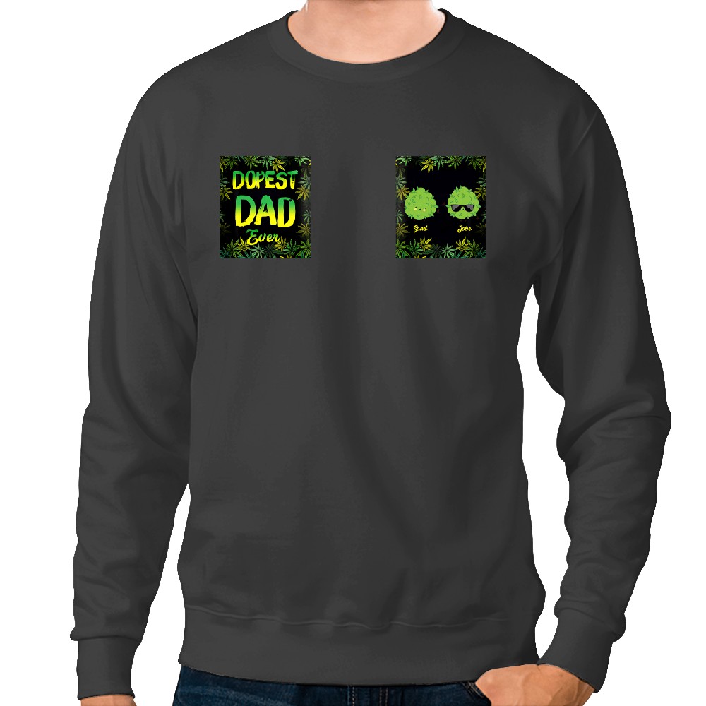 Discover Dopest Dad Ever - Personalized Weed Mug Sweatshirts