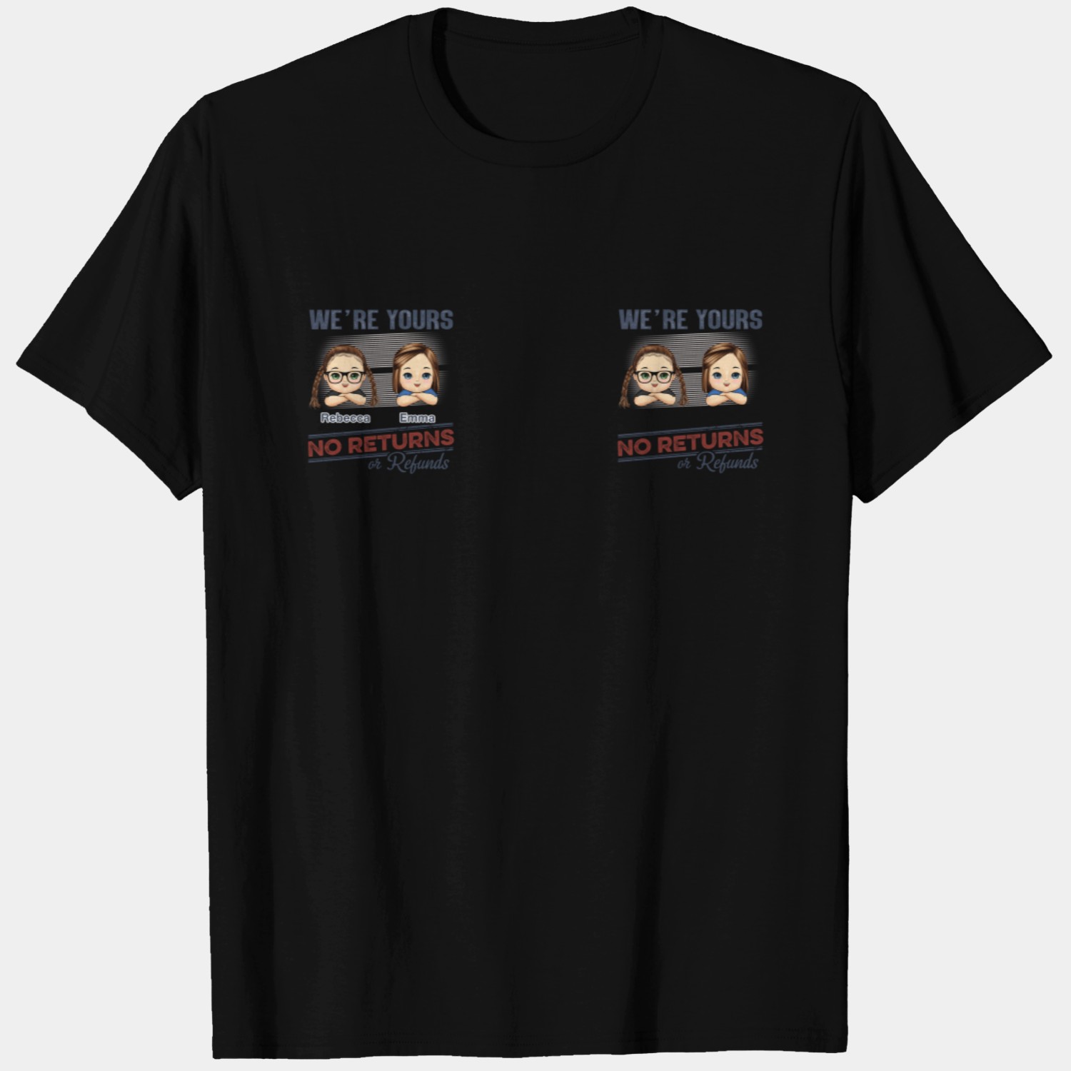 Discover No Returns Or Refunds Chibi Grandkids Custom Funny Gift For Family Personalized Mug T-Shirts