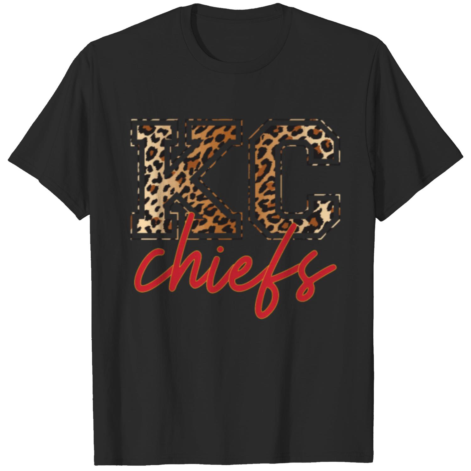 Kc Chiefs Leopard Print Crew T-shirt