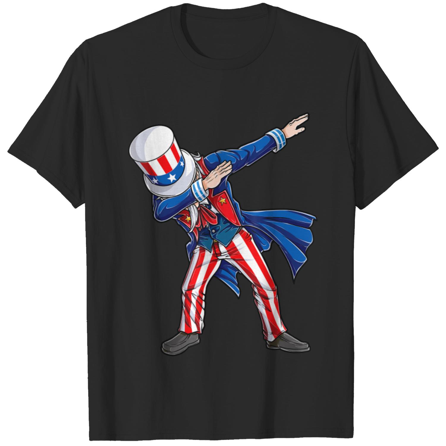 Kids Funny 4th July T Shirt Patriotic Baseball Shirt Uncle Sam Hat USA