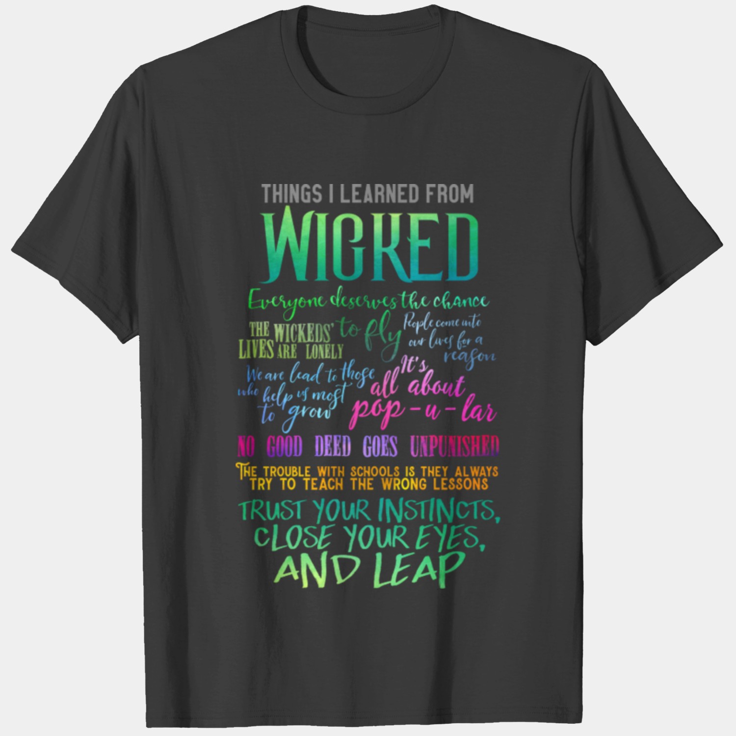 Youth T Shirts for The Musical Wicked T Shirts,Funny Tops Short Sleeve Shirt  Small Black