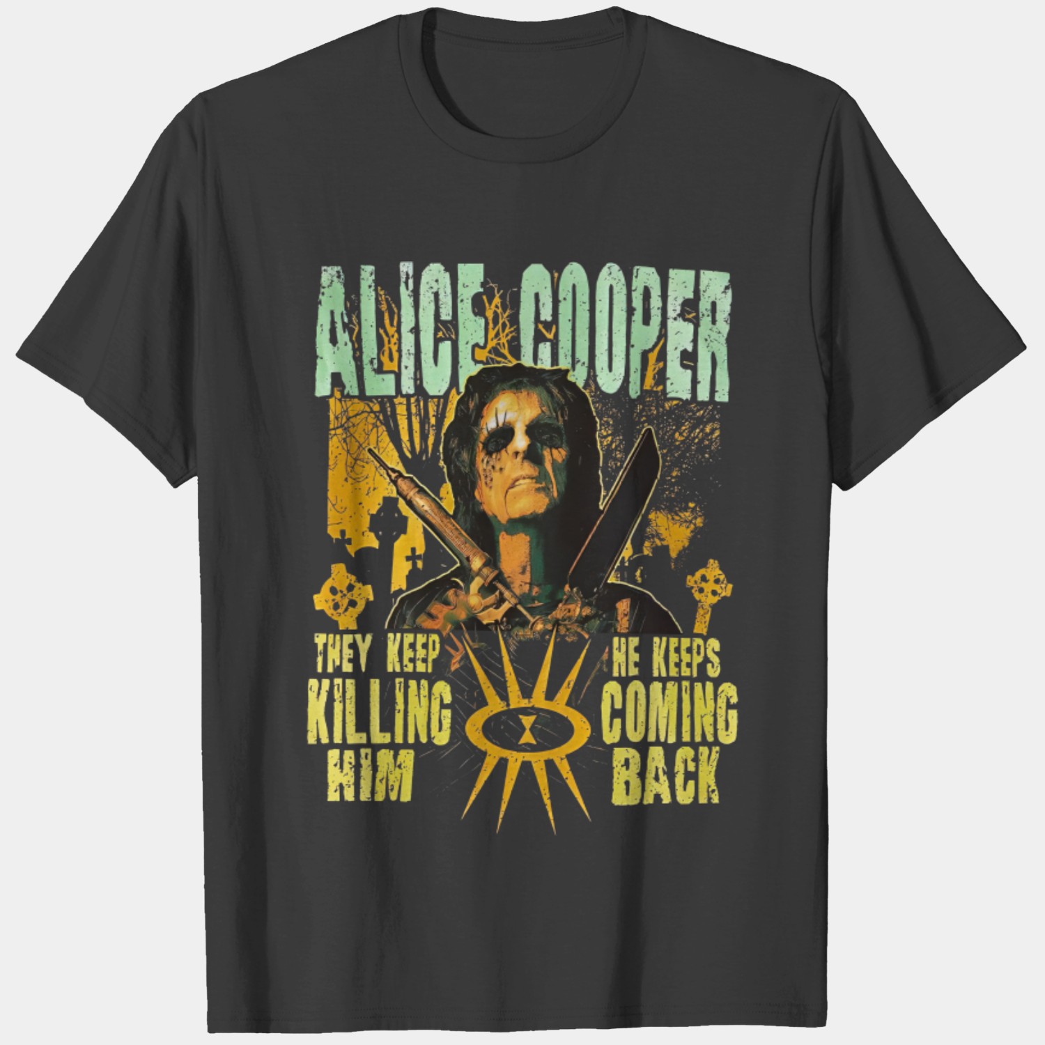 Alice Cooper Graveyard Rock Heavy Metal Official Tee T-shirt