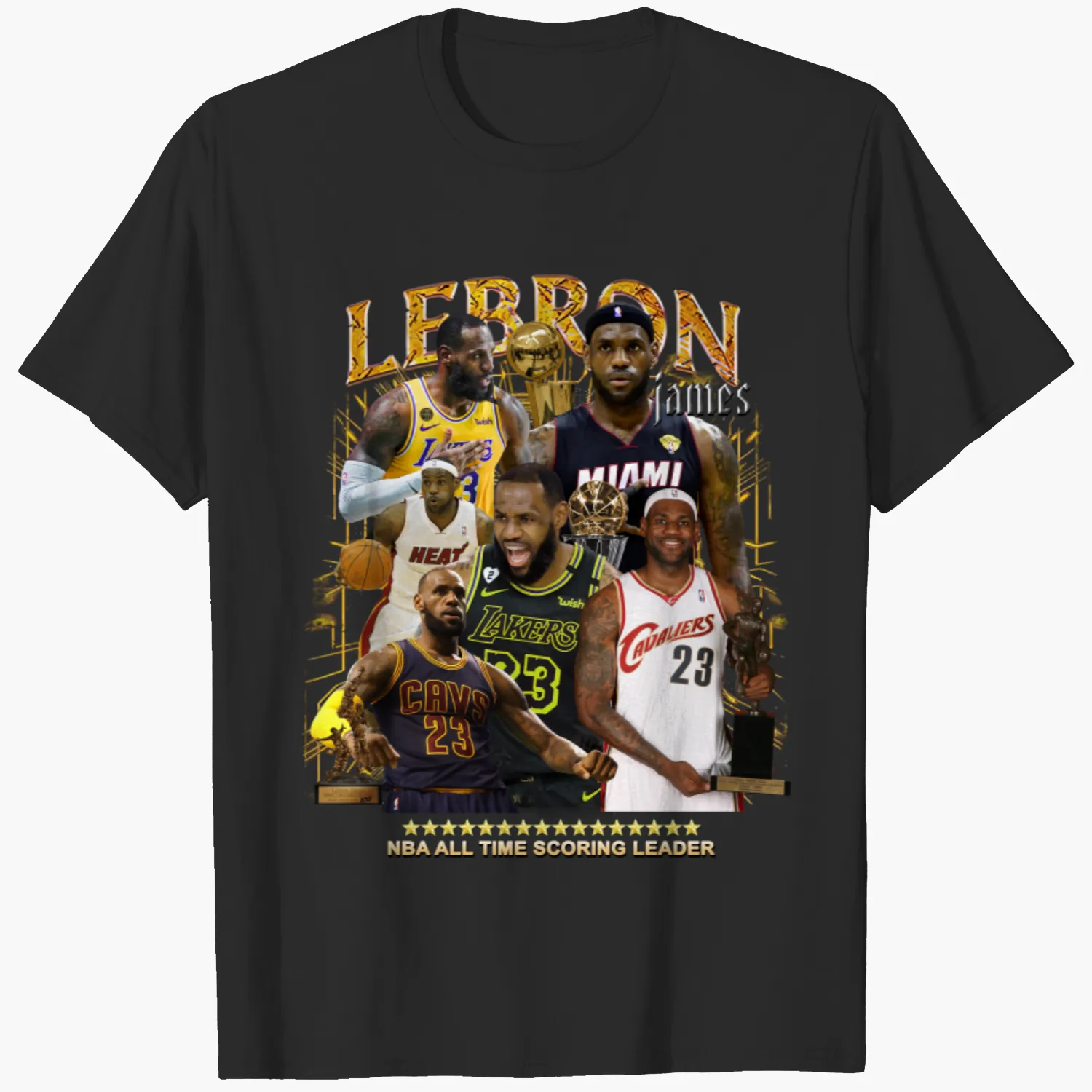 LeBron James - AOP all over print New Vintage T shirt - Vintage Band Shirts