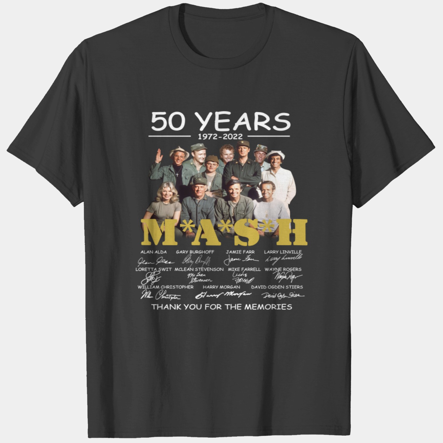 Mash 50th Anniversary 1972 2022 Signatures Thank You The Memories Tshirt