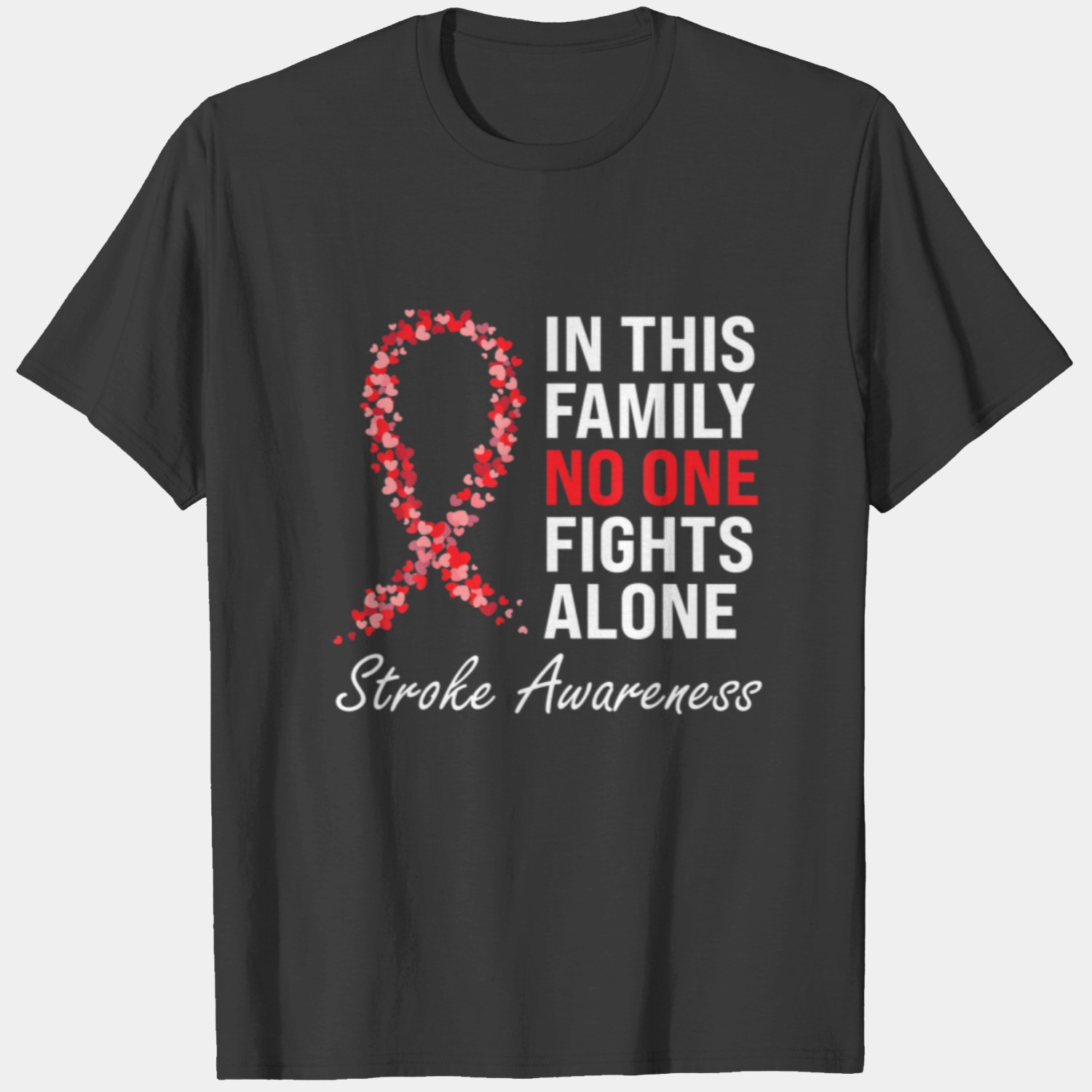 Stroke Survivor Stroke Awareness Red Ribbon T-shirt