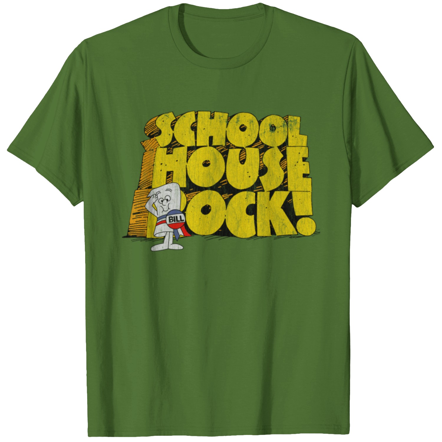 Maglietta Schoolhouse Rock Cartone Animato, Esclusiva Hanna Barbera, Bianca 100% Cotone