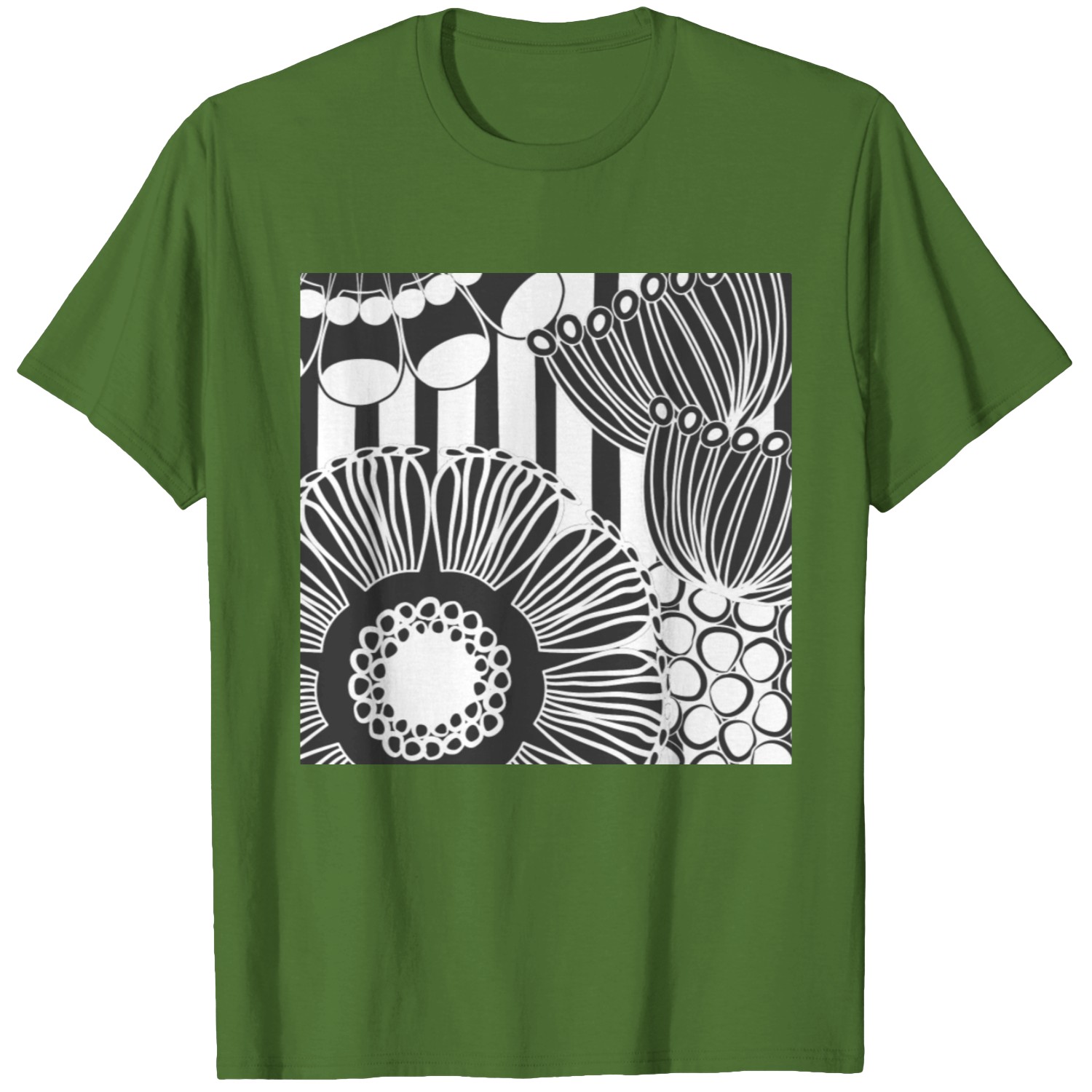 white t shirt with floral.design
