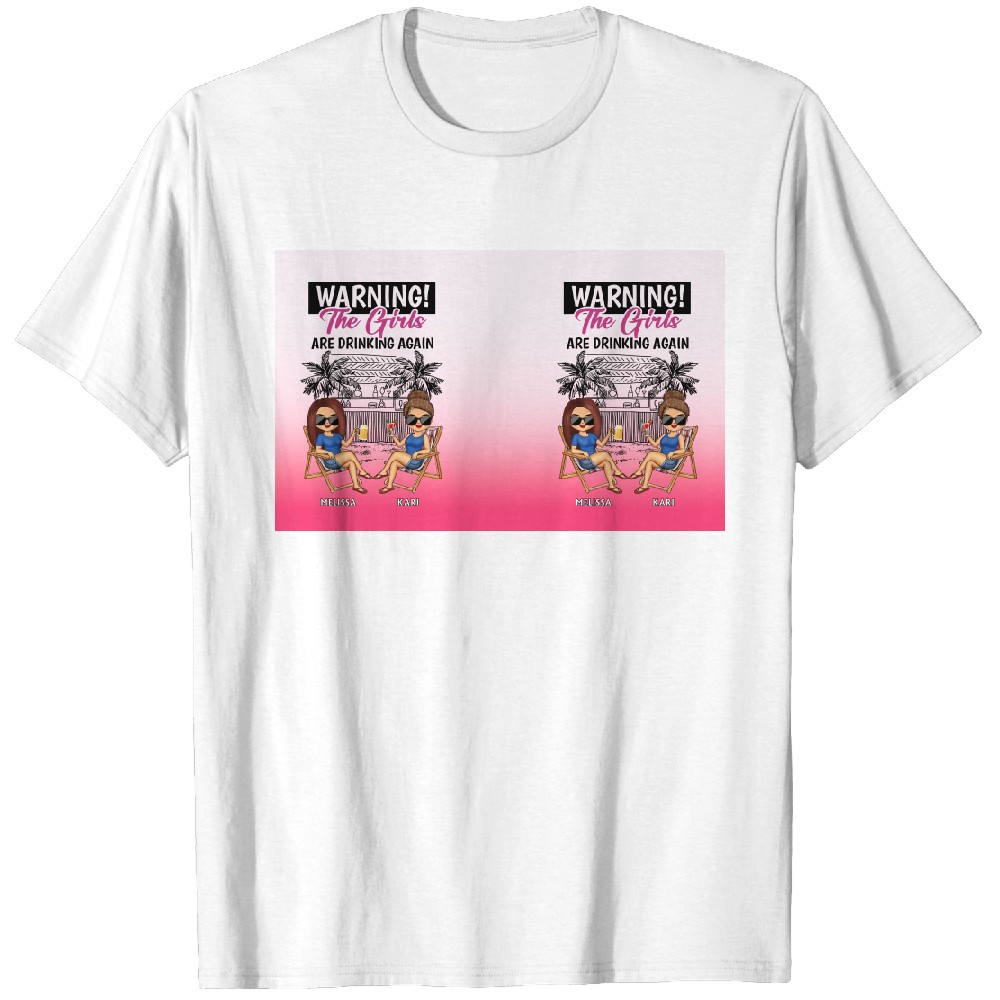 Discover Warning The Girls Are Drinking Again - Personalized Ombre Frosted Glass Cup T-Shirts