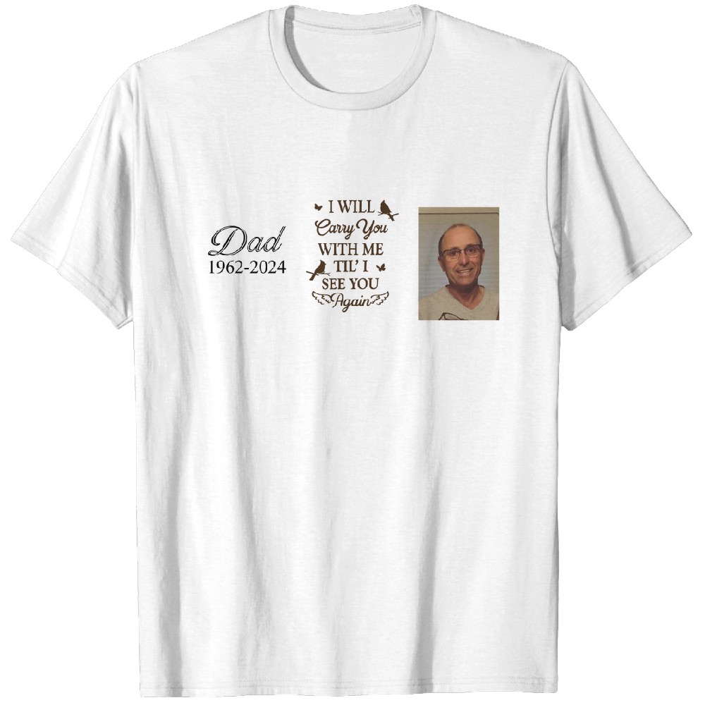 Discover I Will Carry You With Me - Personalized Leather Photo Keychain T-Shirts