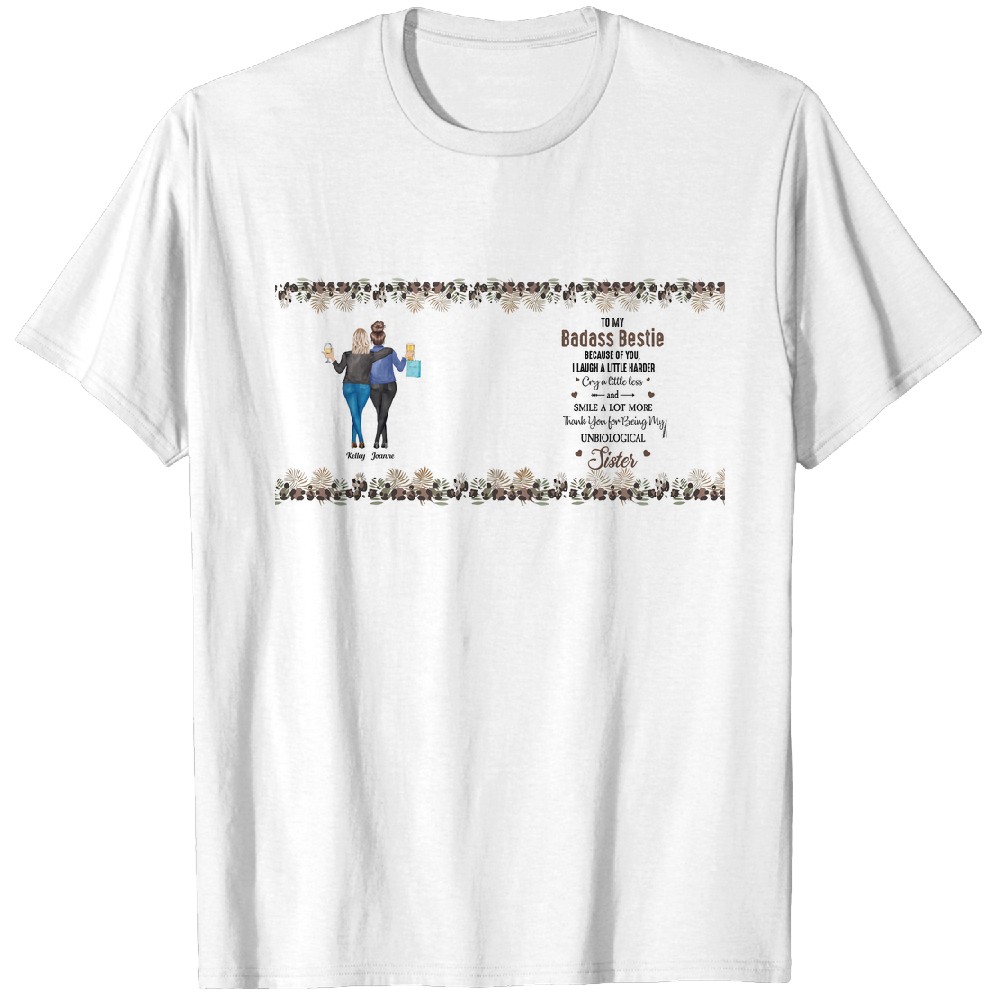 Discover Because Of You I Laugh A Little Harder Friendship - Personalized Clear Glass Cup T-Shirts