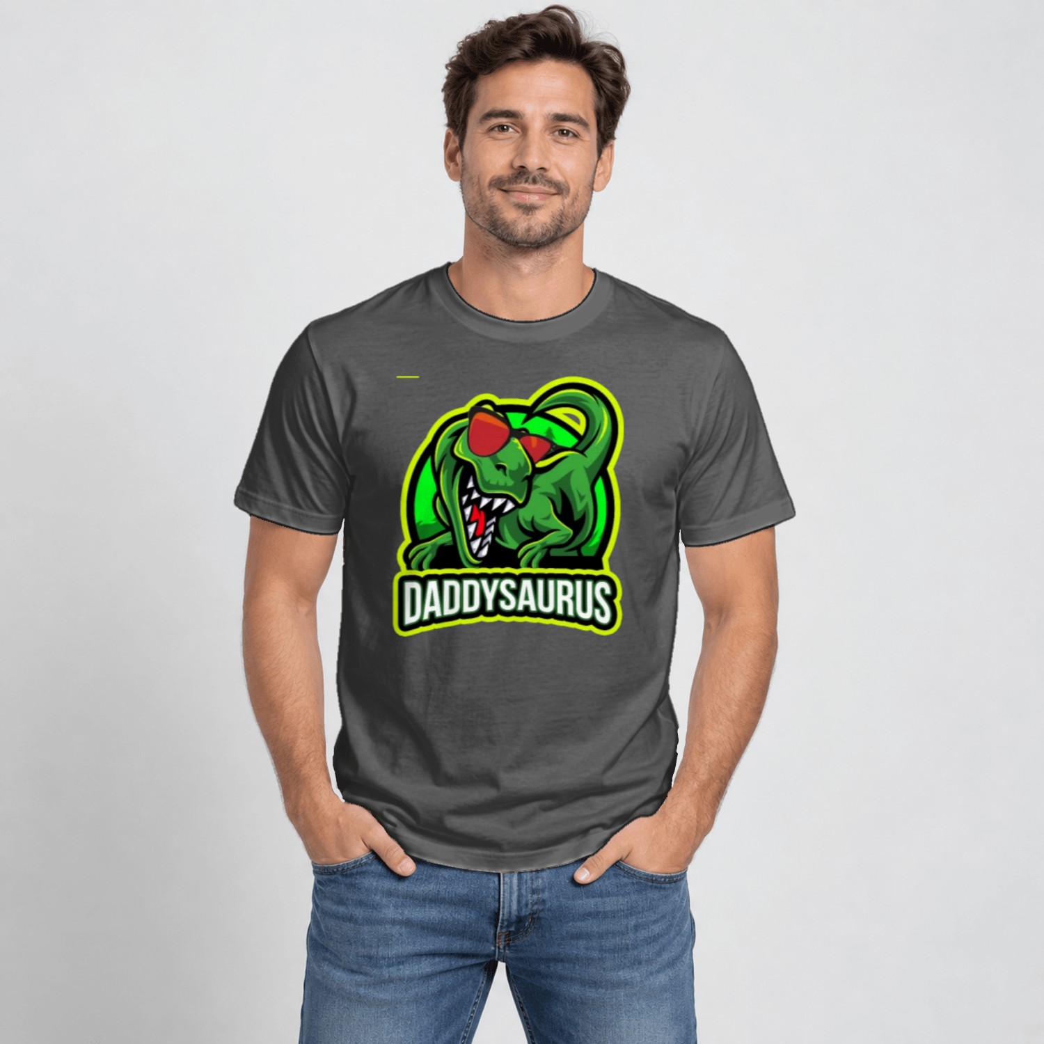 T-Shirt Homme Gildan - Dinosaure T-Rex Sapin De Noël - Drôle - 100% Coton - Taille L