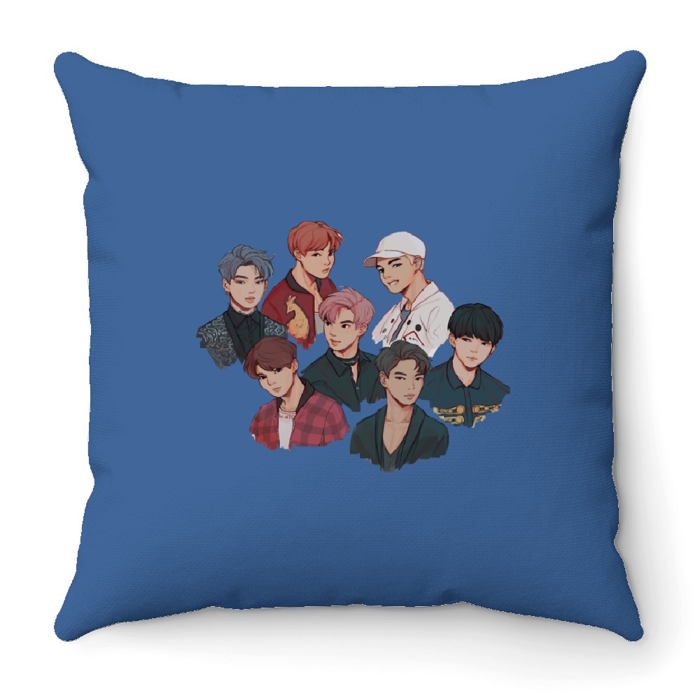 BTS All Members Bts Throw Pillows