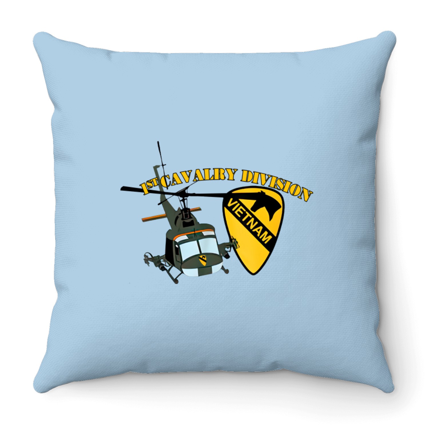 1st Cavalry Division - Vietnam - 1st Cavalry Division - Baseball Caps Throw Pillows