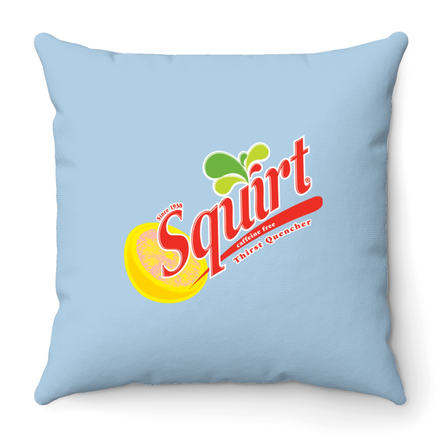 Squirt Drink Logo Throw Pillows