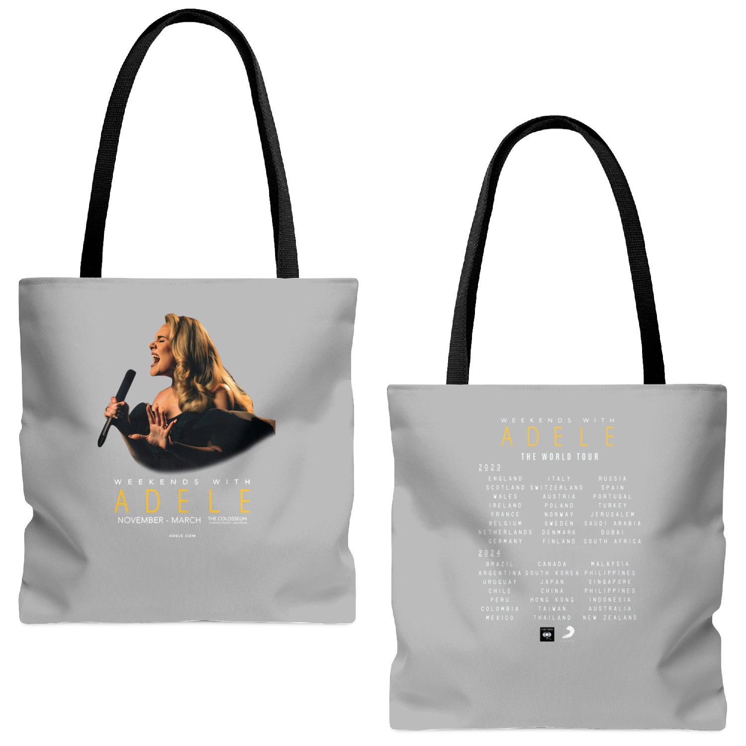 Adele World Tour 2023-2024 Vintage Tote Bags