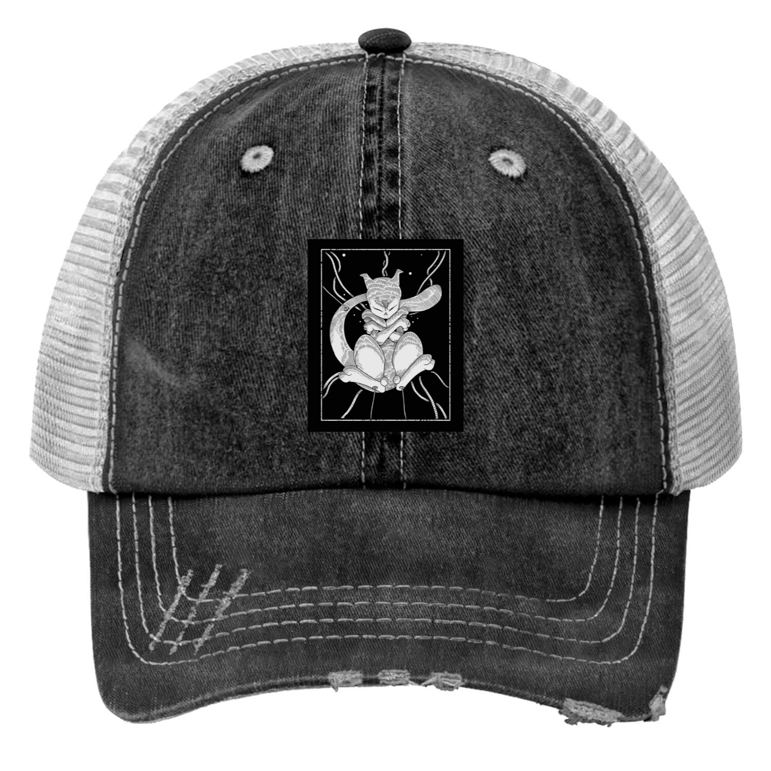 Trucker Hats Black Mewtwo, Pkm Go Mewtwo, Vintage Pkm Trucker Hats