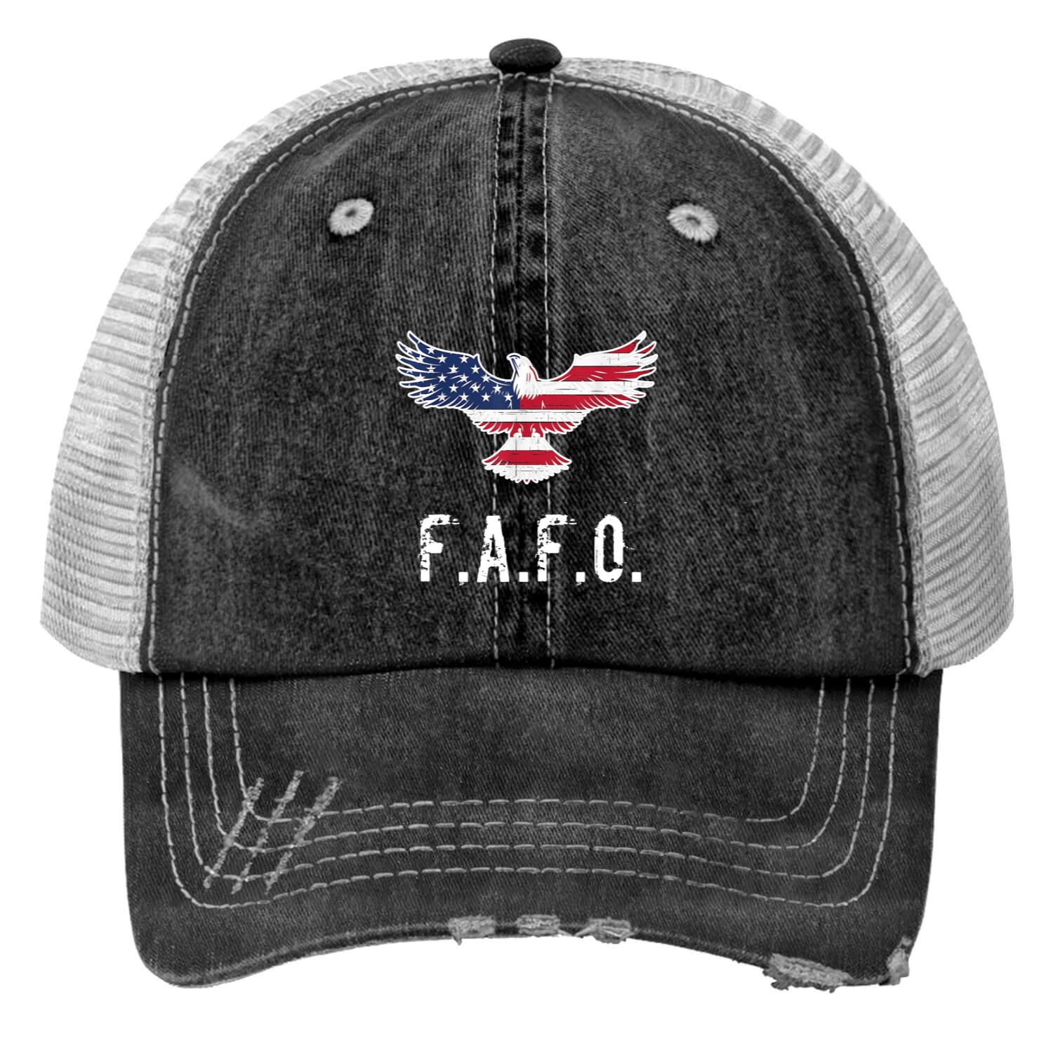 Patriotic American Flag Eagle Fafo / F.a. & F.o. B Trucker Hats