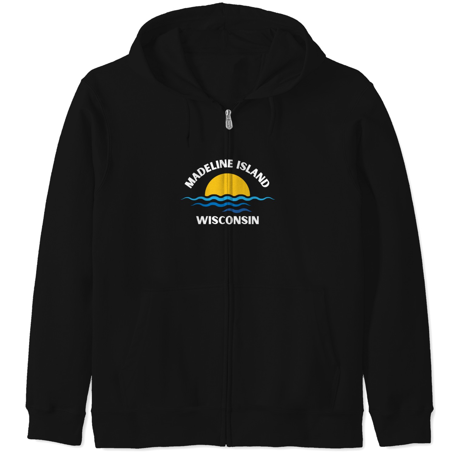 Madeline Island Wisconsin Retro Up North Lake Superior Zip Hoodies